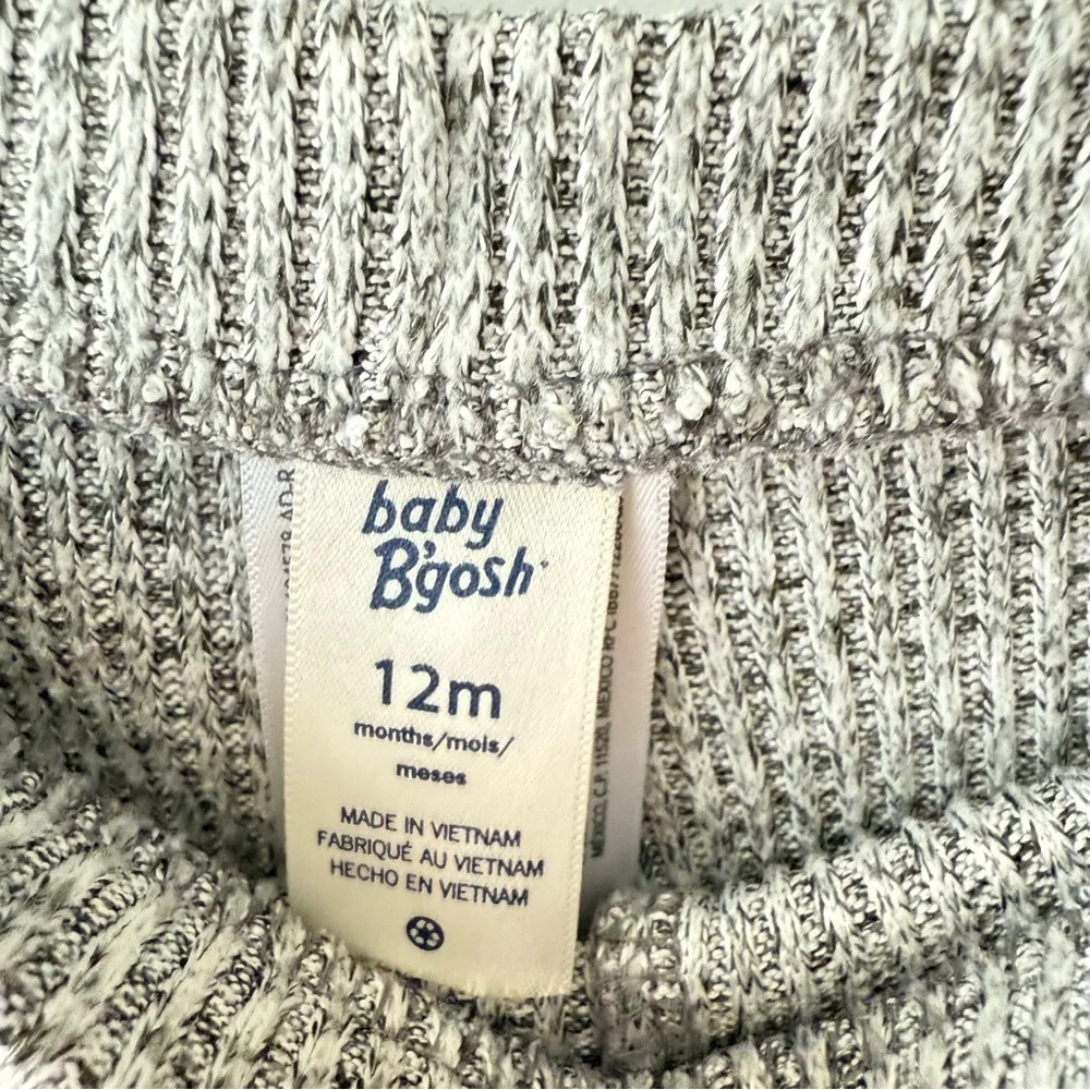 Gray Ribbed Heather Grey Knit Baby Outfit - Picture 7 of 7